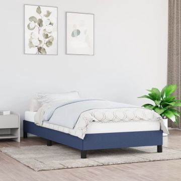 vidaXL Bedframe stof blauw 90x190 cm