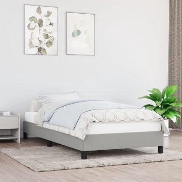 vidaXL Bedframe stof lichtgrijs 90x200 cm