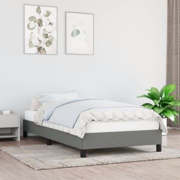 vidaXL Bedframe stof donkergrijs 90x200 cm