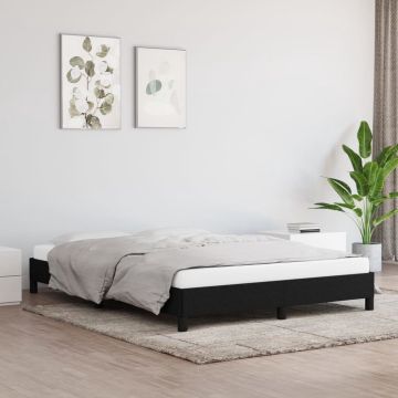 vidaXL Bedframe stof zwart 140x190 cm