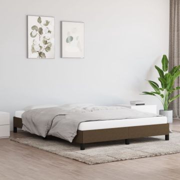 vidaXL Bedframe stof donkerbruin 140x190 cm