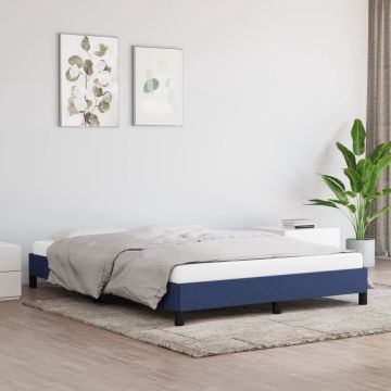 vidaXL Bedframe stof blauw 140x190 cm