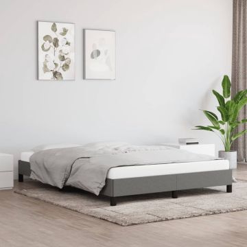 vidaXL Bedframe stof donkergrijs 140x200 cm