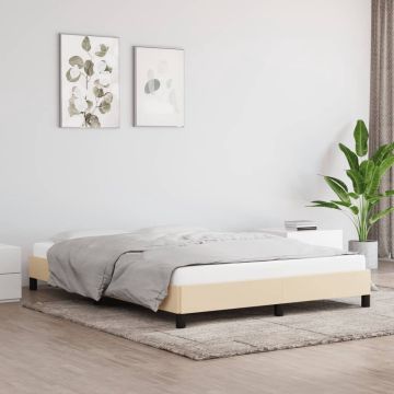 vidaXL Bedframe stof crèmekleurig 140x200 cm