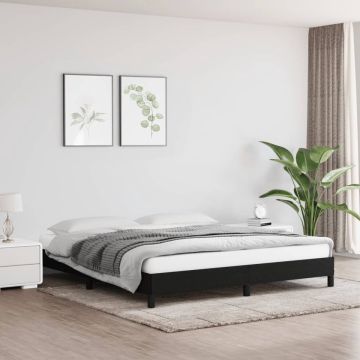 vidaXL Bedframe stof zwart 160x200 cm