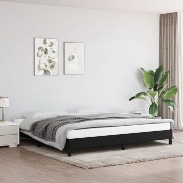 vidaXL Bedframe stof zwart 200x200 cm