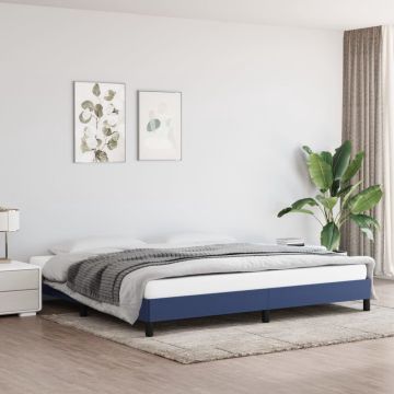 vidaXL Bedframe stof blauw 200x200 cm