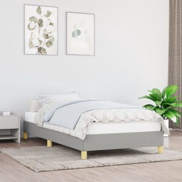 vidaXL Bedframe stof lichtgrijs 90x190 cm