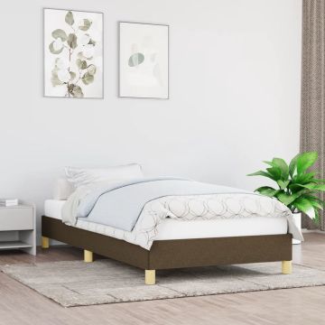 vidaXL Bedframe stof donkerbruin 90x190 cm