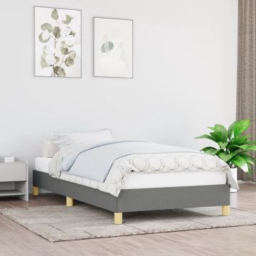 vidaXL Bedframe stof donkergrijs 90x200 cm