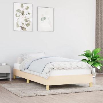 vidaXL Bedframe stof crèmekleurig 90x200 cm