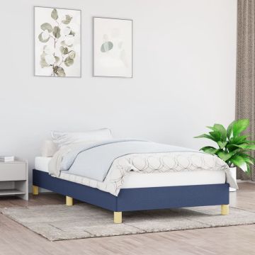 vidaXL Bedframe stof blauw 100x200 cm