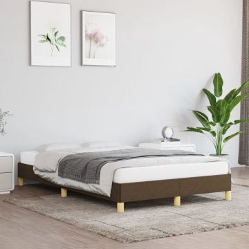 vidaXL Bedframe stof donkerbruin 120x200 cm