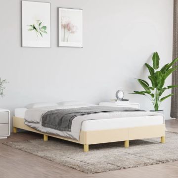 vidaXL Bedframe stof crèmekleurig 120x200 cm