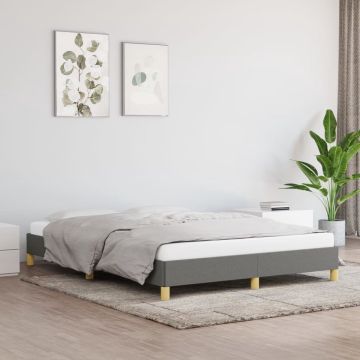 vidaXL Bedframe stof donkergrijs 140x190 cm