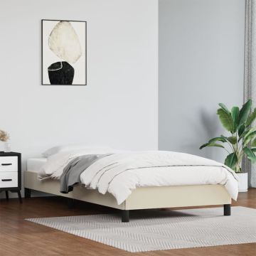 vidaXL Bedframe kunstleer crèmekleurig 80x200 cm