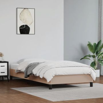 vidaXL Bedframe kunstleer cappuccinokleurig 90x190 cm