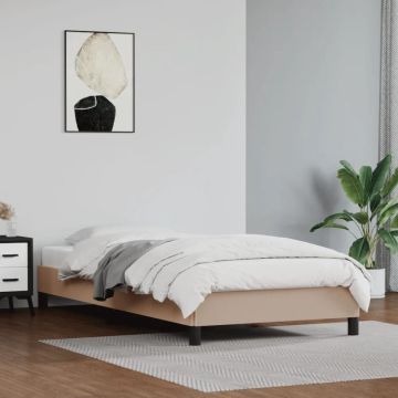 vidaXL Bedframe kunstleer cappuccinokleurig 100x200 cm