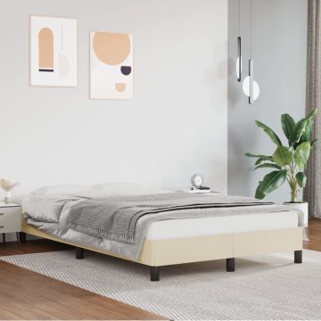 vidaXL Bedframe kunstleer crèmekleurig 120x200 cm