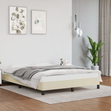 vidaXL Bedframe kunstleer crèmekleurig 140x200 cm