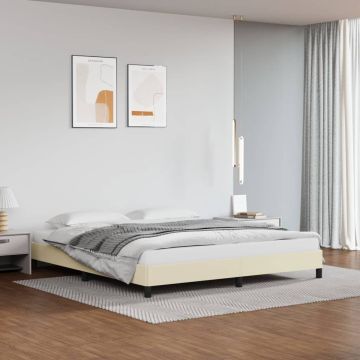 vidaXL Bedframe kunstleer crèmekleurig 160x200 cm