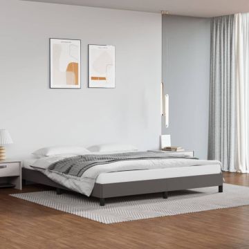 vidaXL Bedframe kunstleer grijs 180x200 cm