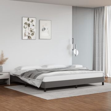 vidaXL Bedframe kunstleer grijs 200x200 cm