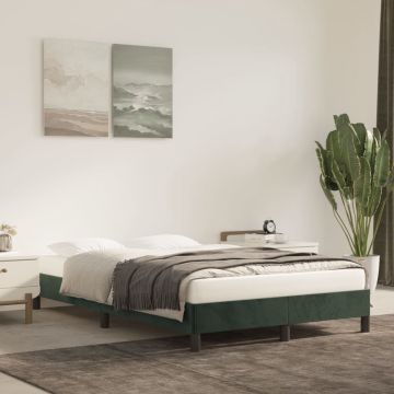 vidaXL Bedframe fluweel donkergroen 120x200 cm