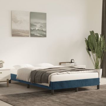 vidaXL Bedframe fluweel donkerblauw 120x200 cm