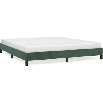 vidaXL Bedframe fluweel donkergroen 160x200 cm