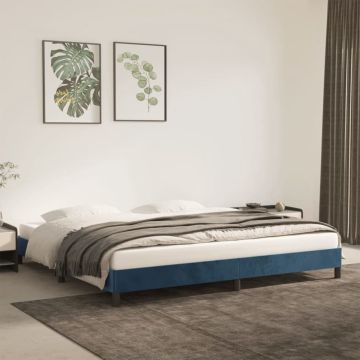 vidaXL Bedframe fluweel donkerblauw 200x200 cm