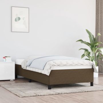 vidaXL Bedframe stof donkerbruin 90x190 cm