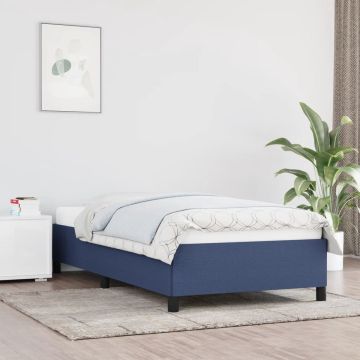 vidaXL Bedframe stof blauw 90x190 cm