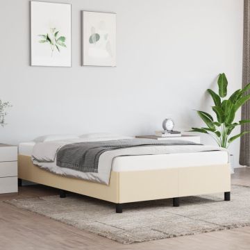 vidaXL Bedframe stof crèmekleurig 120x200 cm