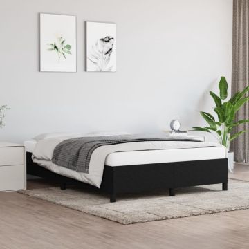 vidaXL Bedframe stof zwart 140x200 cm