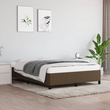 vidaXL Bedframe stof donkerbruin 140x200 cm