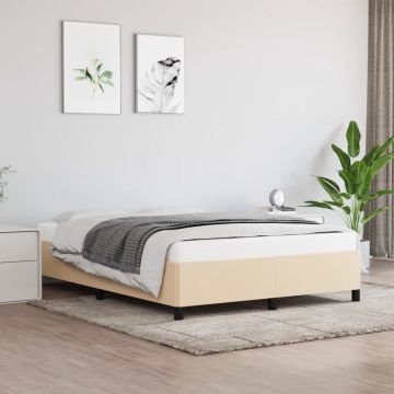 vidaXL Bedframe stof crèmekleurig 140x200 cm