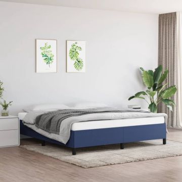 vidaXL Bedframe stof blauw 160x200 cm