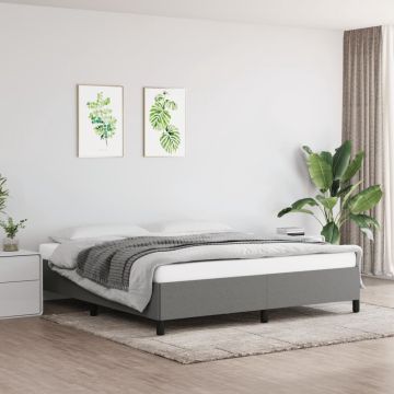 vidaXL Bedframe stof donkergrijs 180x200 cm