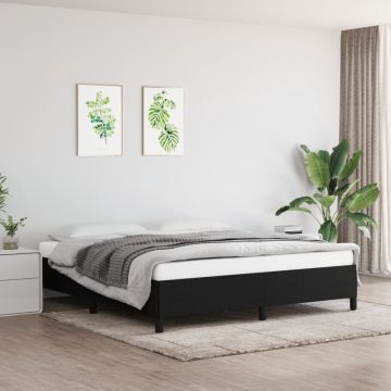 vidaXL Bedframe stof zwart 180x200 cm