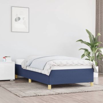 vidaXL Bedframe stof blauw 100x200 cm