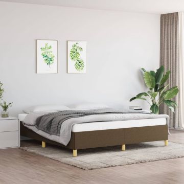 vidaXL Bedframe stof donkerbruin 160x200 cm