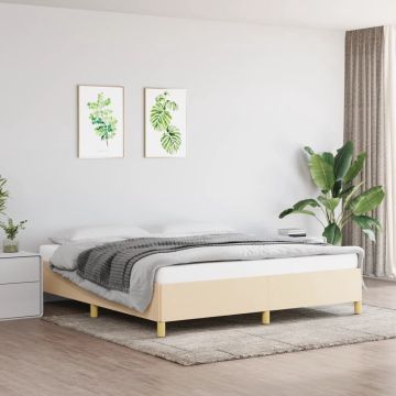 vidaXL Bedframe stof crèmekleurig 180x200 cm