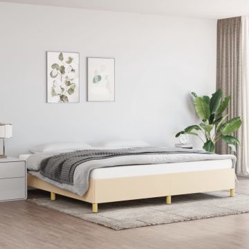 vidaXL Bedframe stof crèmekleurig 200x200 cm