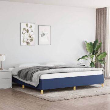 vidaXL Bedframe stof blauw 200x200 cm