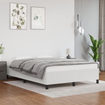 vidaXL Bedframe kunstleer wit 140x190 cm