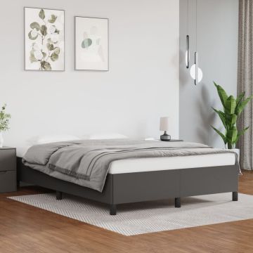 vidaXL Bedframe kunstleer grijs 140x190 cm