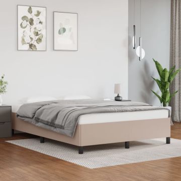 vidaXL Bedframe kunstleer cappuccinokleurig 140x190 cm