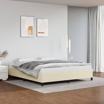 vidaXL Bedframe kunstleer crèmekleurig 160x200 cm