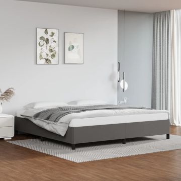 vidaXL Bedframe kunstleer grijs 200x200 cm